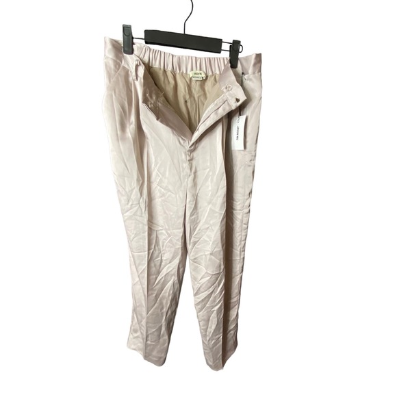 NWT Jason Wu Satin Trousers XL Cream High Waist Pleated Front Chic Designer Work - Picture 5 of 9